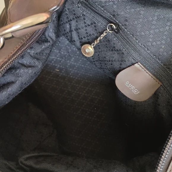 Authentic GUCCI bamboo handle one shoulder bag khaki - Picture 13 of 16